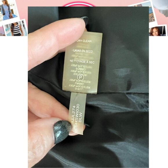 Karl Lagerfeld PARIS Black w/ White Dot Blazer w/ Zipper Trim 6 -GORGEOUS - Picture 12 of 15